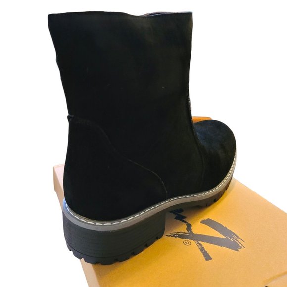 Seven7 Black Boot The Bestie Microfiber Shoe Side Zip Womans Size 9 JJ3362 - Picture 7 of 9